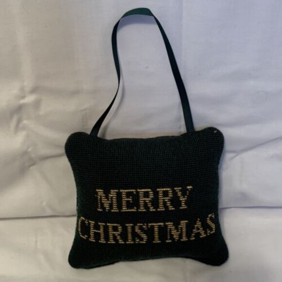 Christmas  Merry Christmas / Wreath Double Sided Tapestry Door Knob Pillow Small - Picture 2 of 6